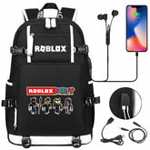 Roblox Backpack Travel Backpack Roblox SchoolBag with USB Charging Port